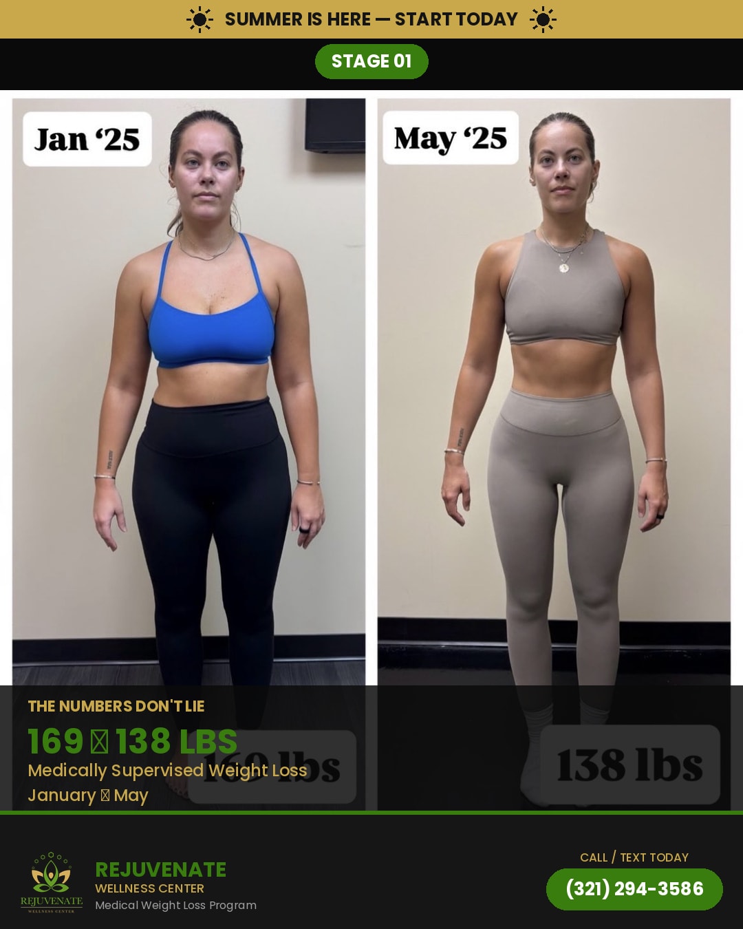 BEFORE — 169 → 138 lbs