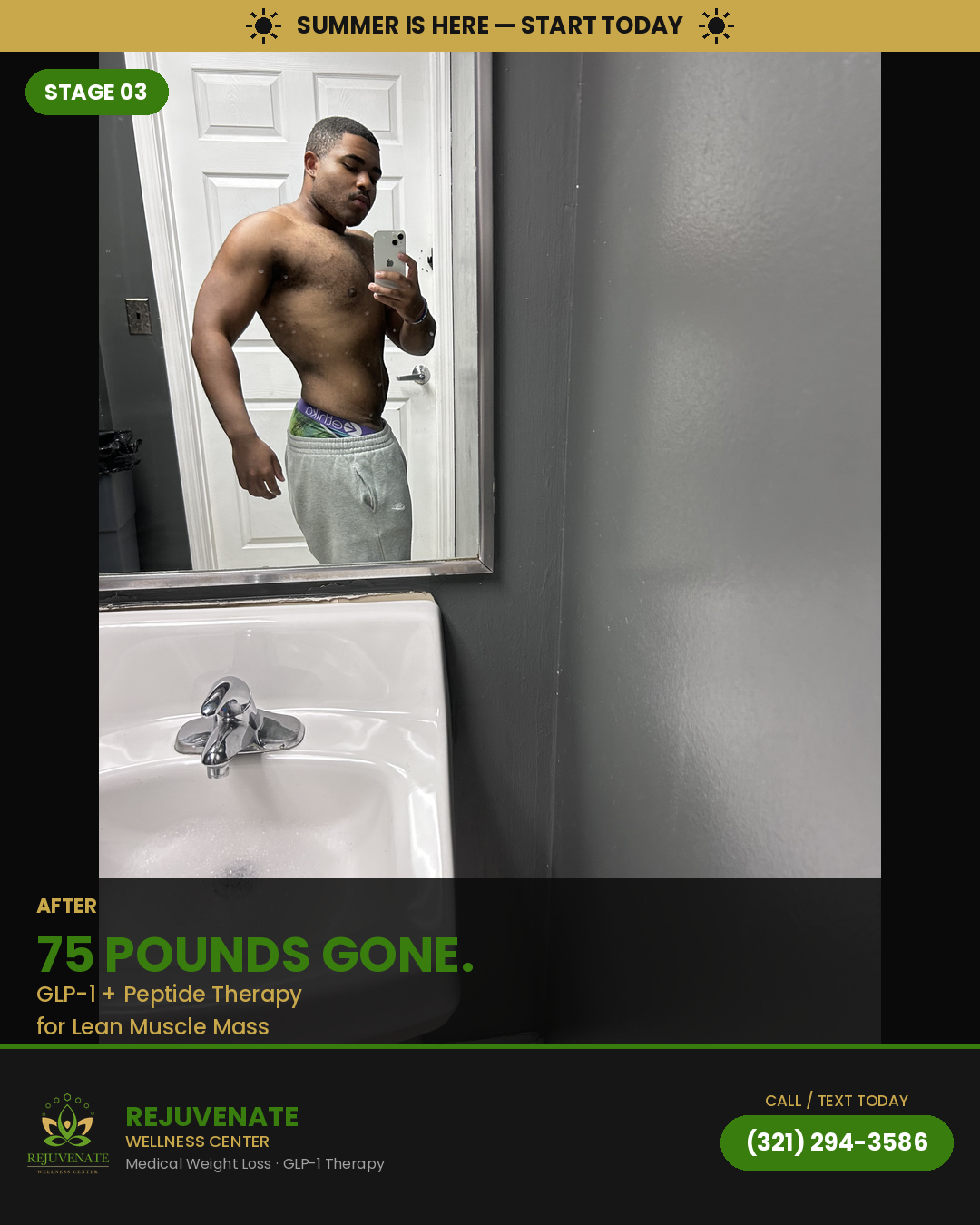 After — 75 Pounds Gone.